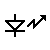 Schematic symbol for an LED.