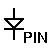 Schematic symbol for a p-i-n diode.
