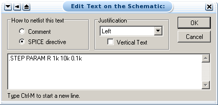 Setting parameter and details for parametric
analysis