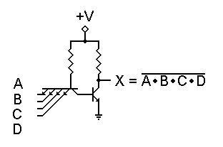 4-input TTL NAND gate.