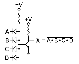 Non-working DTL 4-input NAND gate.