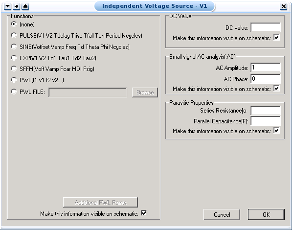 dc voltage configuration window