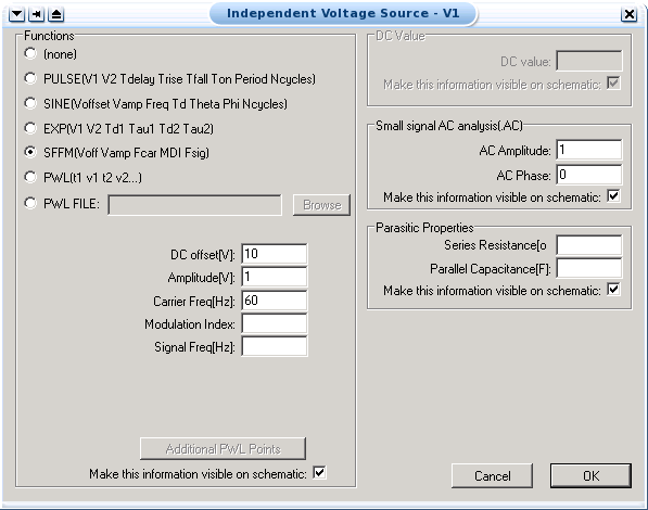 sffm voltage configuration window